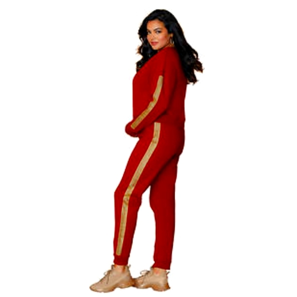 K.Jordan Pants - K. Jordan comfortable classic jogger with rhinestone accents. Garnet  XL NWT